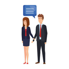 Fototapeta premium business couple talking characters