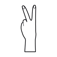 hand with peace sign and love pop art