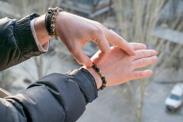 Men's bracelets on hand