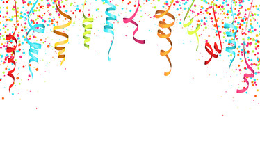 colored confetti and garlands background