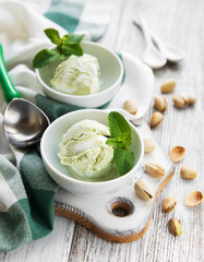 pistachio ice cream and mint