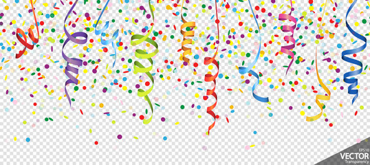 confetti and streamers party background