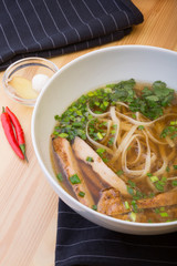 Asian chicken noodles soup