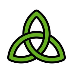 Celtic knot vector, Feast of Saint Patrick filled icon editable outline