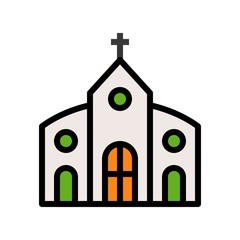 Church vector, Feast of Saint Patrick filled icon editable outline