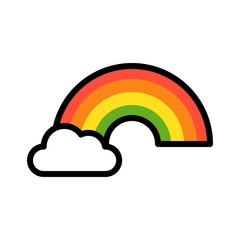 Rainbow vector, Feast of Saint Patrick filled icon editable outline