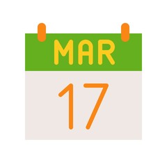 Calendar vector, Feast of Saint Patrick flat icon