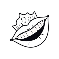female mouth pop art style isolated icon