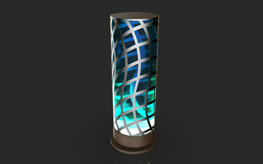 energy saving lamp on blue background