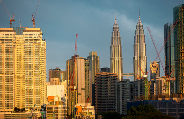Fototapeta premium Urban Skyscraper Buildings Construction in Kuala Lumpur