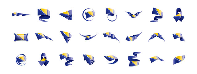 Fototapeta na wymiar Bosnia and Herzegovina flag, vector illustration on a white background