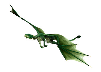 Obraz premium 3D renderowania Bajkowy smok na białym tle