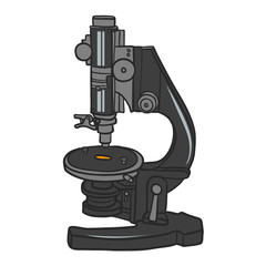 Microscope icon. Hand drawn color illustration of microscope vector icon for web design. Science elements. Isoleted on white background