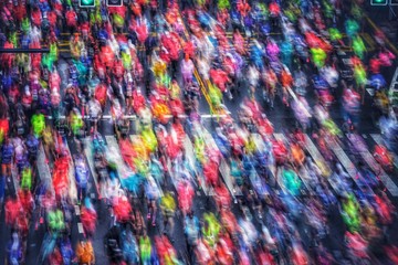 The Color crowd in Shanghai Marathon