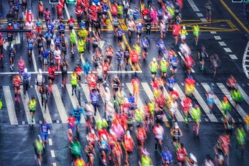 The Color crowd in Shanghai Marathon