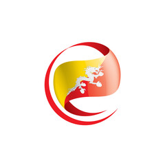 Bhutan flag, vector illustration on a white background