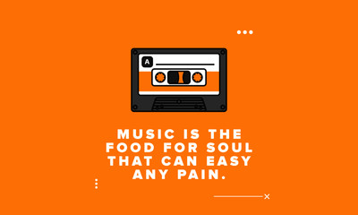 Music is the food for soul that can easy any pain Quote Poster Design