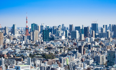 東京　青空と都市風景