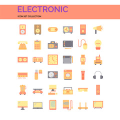 Electronic Icons Set. UI Pixel Perfect Well-crafted Vector Thin Line Icons. The illustrations are a vector.