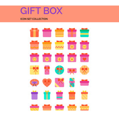 Gift Box Icons Set. UI Pixel Perfect Well-crafted Vector Thin Line Icons. The illustrations are a vector.