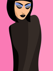 Girl on a pink background