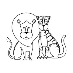 african lions couple characters