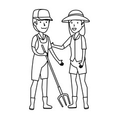 couple of workers zoo characters