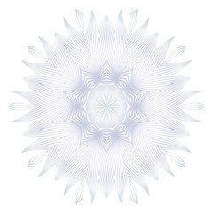 Beautiful Round Flower Mandala. Vector illustration. White gold color. For Design, Greeting Card, Invitation, Coloring Book. Arabic, Indian, Motifs.