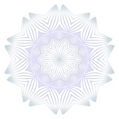 Beautiful Round Flower Mandala. Vector illustration. White gold color. For Design, Greeting Card, Invitation, Coloring Book. Arabic, Indian, Motifs.