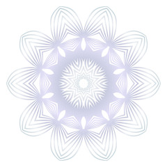 Beautiful Round Flower Mandala. Vector illustration. White gold color. For Design, Greeting Card, Invitation, Coloring Book. Arabic, Indian, Motifs.