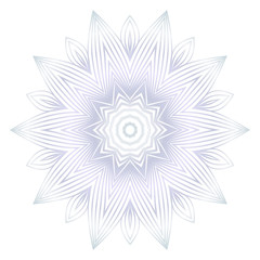 Beautiful Round Flower Mandala. Vector illustration. White gold color. For Design, Greeting Card, Invitation, Coloring Book. Arabic, Indian, Motifs.