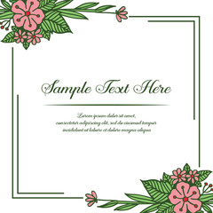Vector illustration decorative frame flower with your sample text here hand drawn