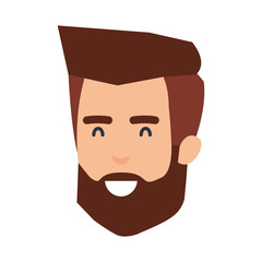 young and casual man head with beard