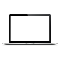 Isolated laptop with empty space on white background