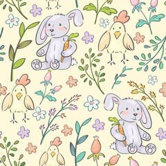 Easter spring seamless pattern