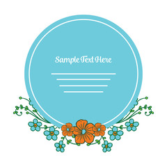 Vector illustration your sample text here with frame flower green hand drawn