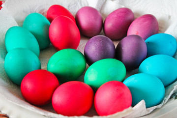 Easter eggs, cooking process