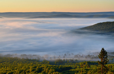 Summer in the Ural mountains is a beautiful and picturesque time