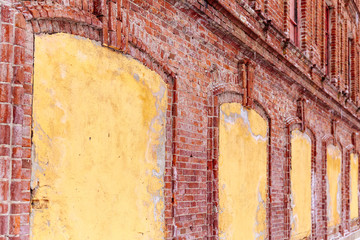 angle view of the red brick wall