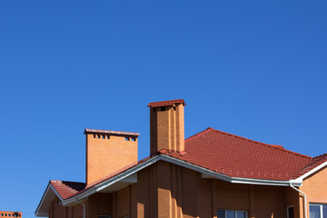 Tiled Metal Roof Or Composite Covering On House