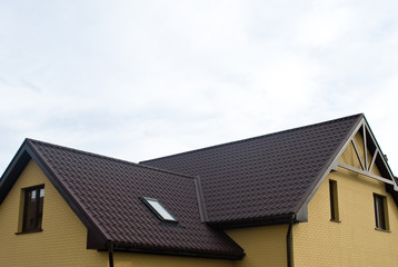 Tiled Metal Roof Or Composite Covering On House