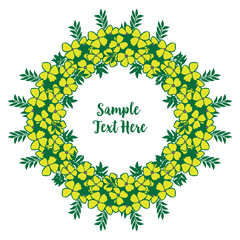 Vector illustration yellow flower frame with your sample text here hand drawn