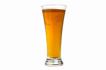 Glass of beer isolated on white background