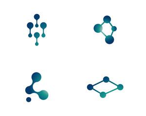 molecule logo vector icon illustration design