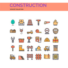 Construction Icons Set. UI Pixel Perfect Well-crafted Vector Thin Line Icons. The illustrations are a vector.
