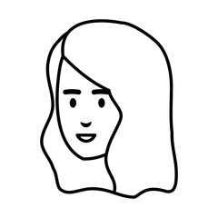 beautiful and young woman head character