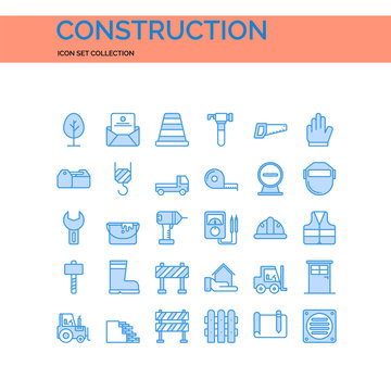 Construction Icons Set. UI Pixel Perfect Well-crafted Vector Thin Line Icons. The illustrations are a vector.