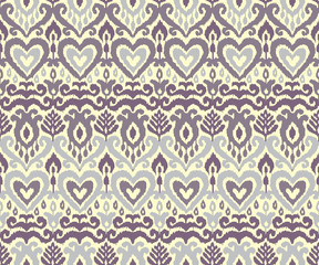 Ikat Ornament Ethnic Vector Seamless Pattern