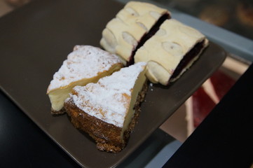 cottage cheese casserole  and cherry strudel