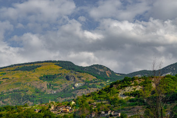 Fototapeta na wymiar Village in the mountain